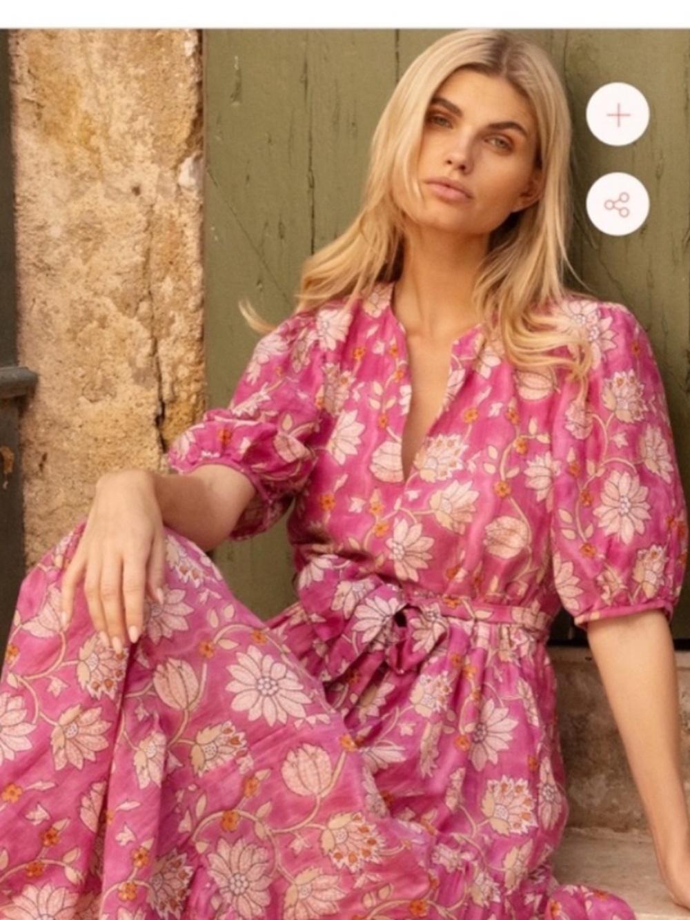Oliphant Tuckernuck Puff Sleeve Maxi Presidio Magenta (New w/o tag)